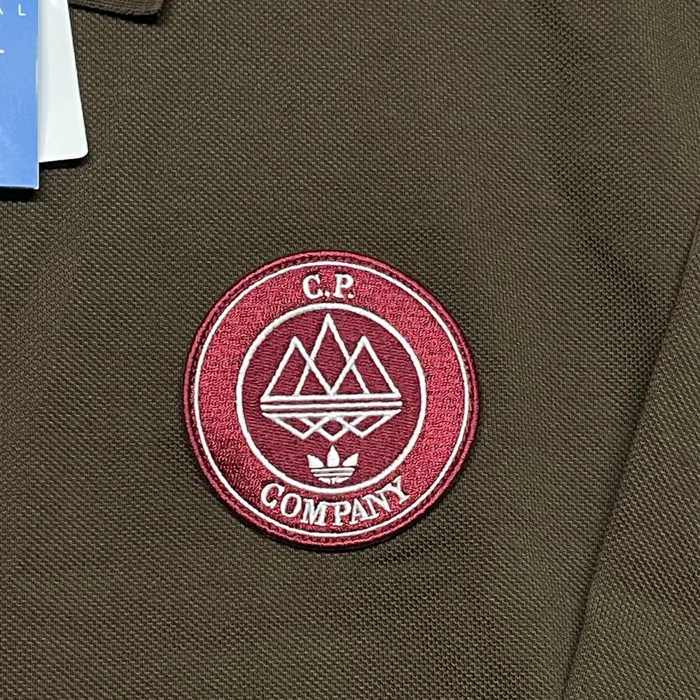 Adidas Spezial x CP Company Polo Shirt Men XL Dust Cargo Brown Retro Long Sleeve